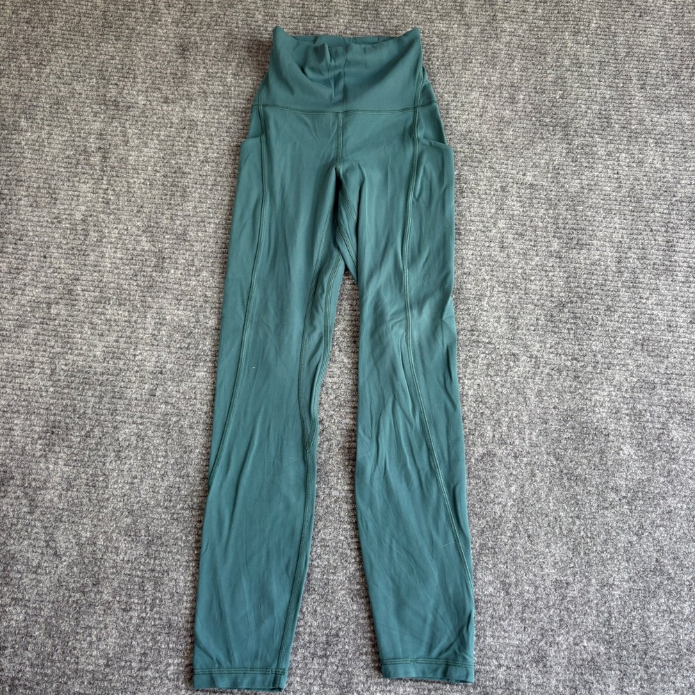 Lululemon Fast and Free High-Rise Tight 25 Nulux Storm Teal Leggings Size 0